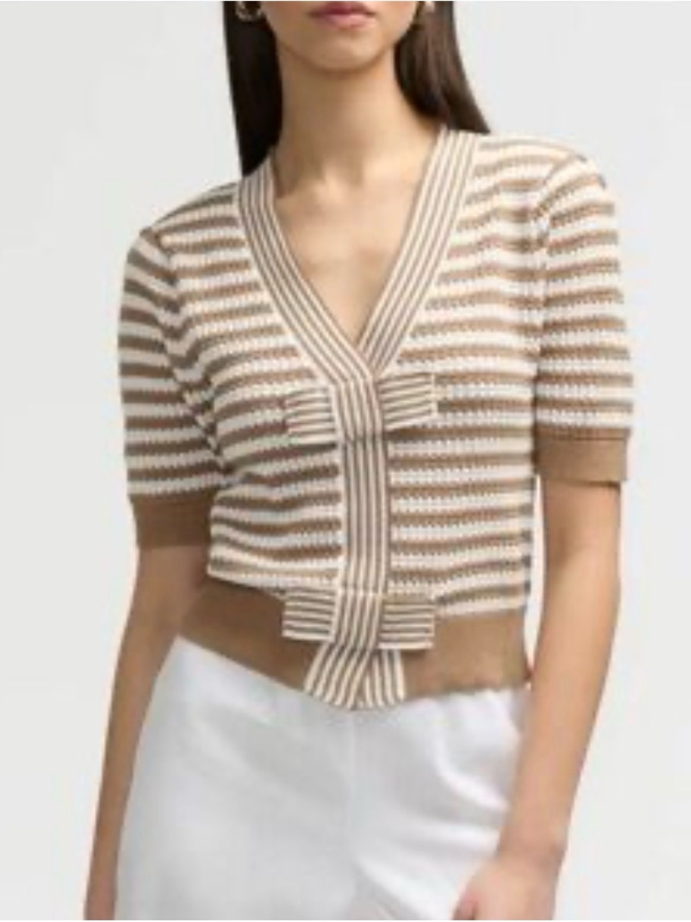 NVLT Striped Short Sleeved Sweater